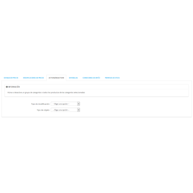 Módulo Cambios Masivos de CATÁLOGO para Prestashop 1.6