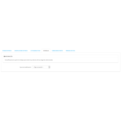 Módulo Cambios Masivos de CATÁLOGO para Prestashop 1.6
