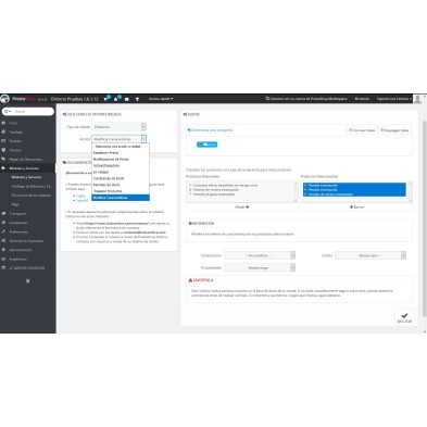 Módulo Cambios Masivos de CATÁLOGO para Prestashop 1.6